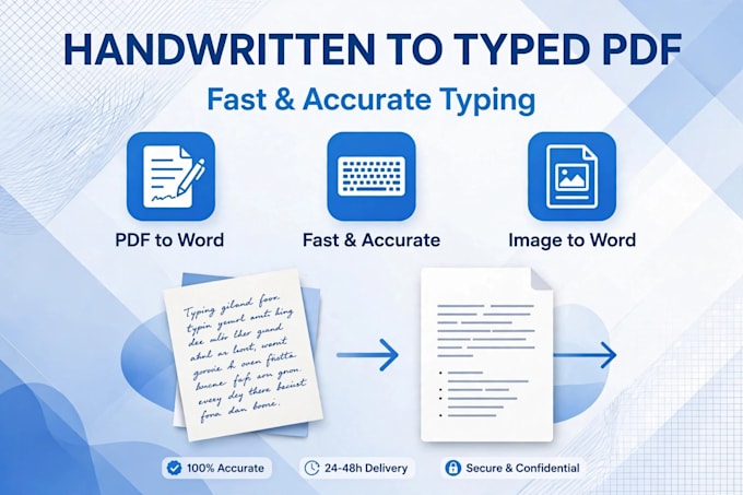 type handwritten work, PDF, image, to text accurately