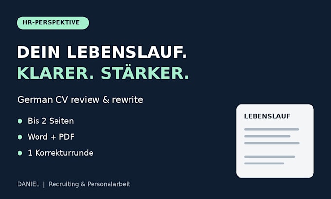 rewrite and improve your german CV with an HR perspective
