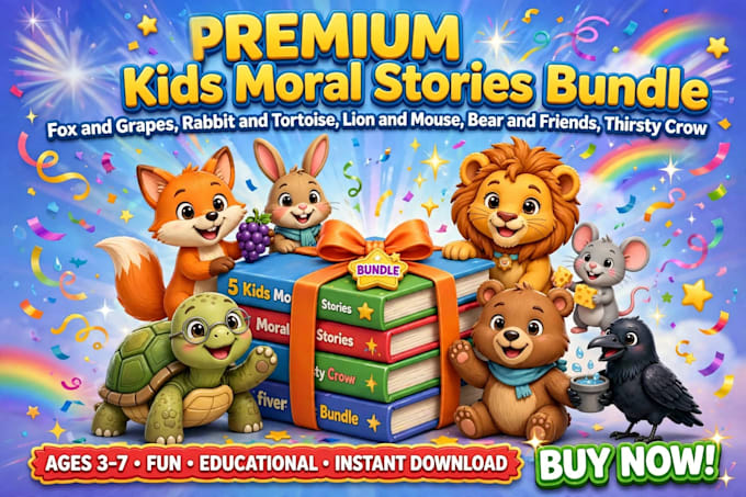 write children moral stories and kids story book with illustrations