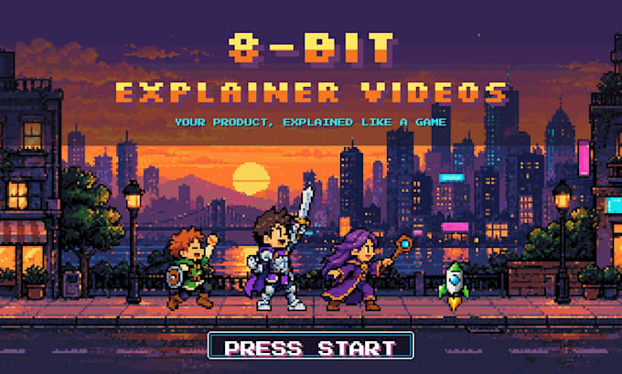 create an 8 bit pixel art explainer video for your product