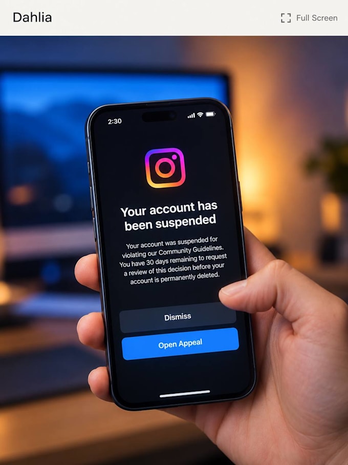 restore instagram page, ig profile unbanning issues
