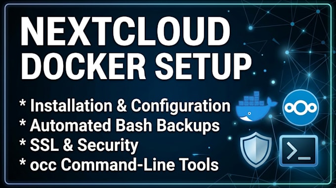 install and setup next cloud with docker and automated backups