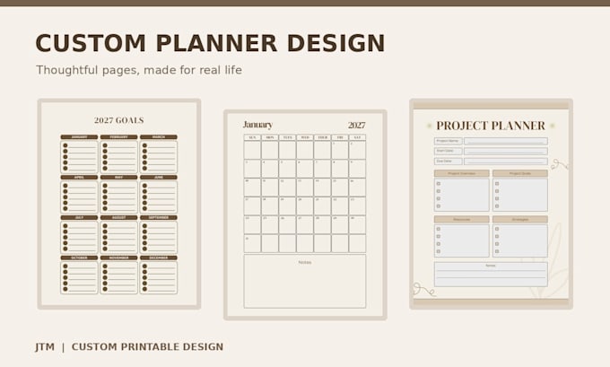 design custom printable planners and journals in canva