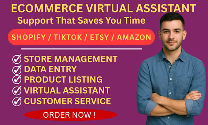 be your ecommerce virtual assistant for shopify amazon etsy store manager