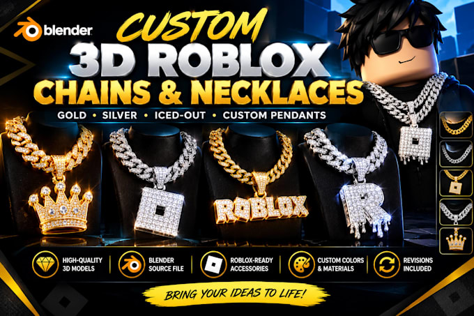 create custom 3d roblox chains and necklaces