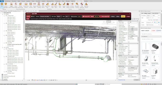 create scan to bim, point cloud to revit, cad to bim model