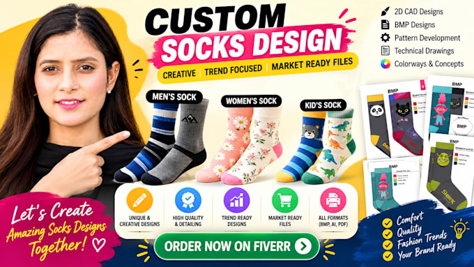 design unique socks cad and bmp files