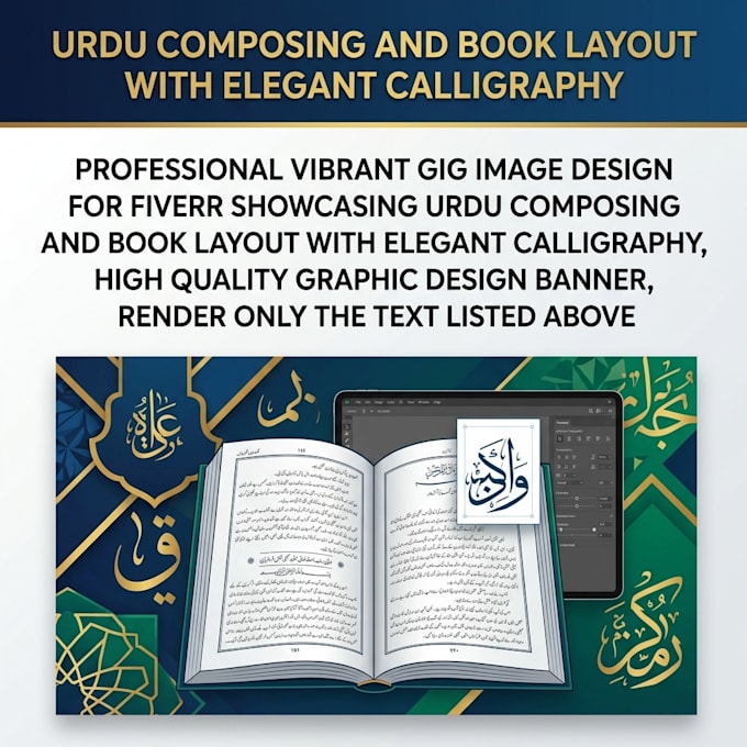do professional urdu composing, and typography in inpage and coreldraw