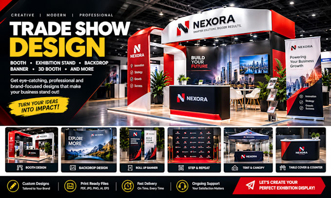 do trade show design booth design exhibition stand backdrop and roll up banner