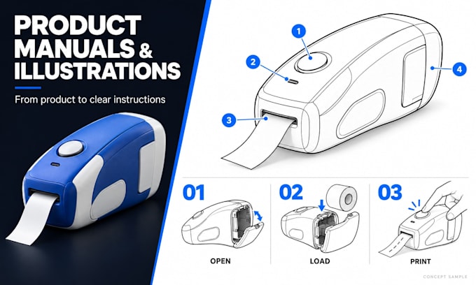 design product instruction manuals with step by step illustrations