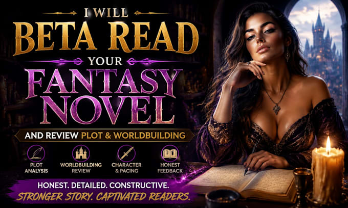 beta read your fantasy novel and review plot and worldbuilding
