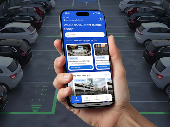 develop a parking finder app with gps maps, booking and payments