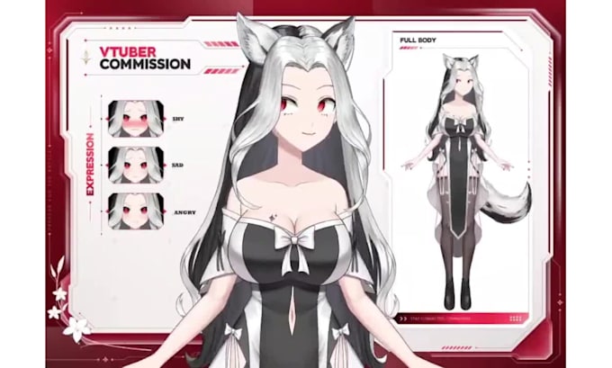 draw and rig live2d vtuber 3d vtuber model dakimakura vtuber commission live2d