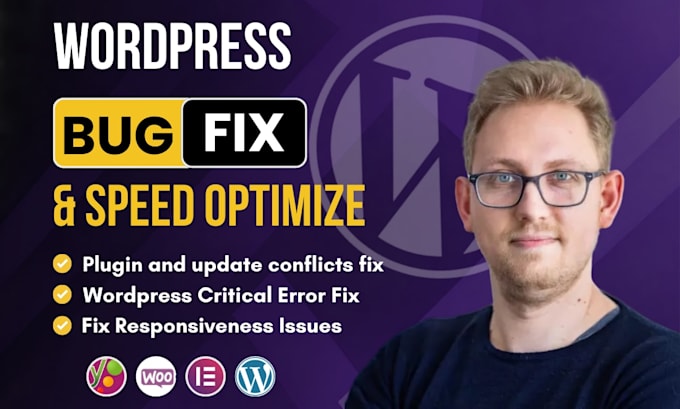 fix wordpress issues, bug fix, optimize wordpress speed and elementor bug fix