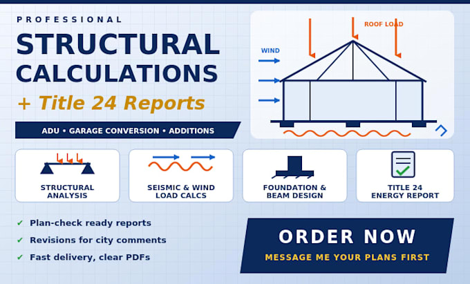 daft structural analysis, structural report, title 24 report for adu permit