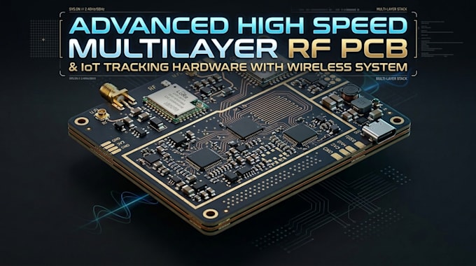 advanced high speed multilayer rf pcb and iot tracking hardware with wireless sy