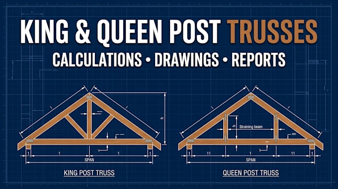 design king post and queen post timber roof trusses