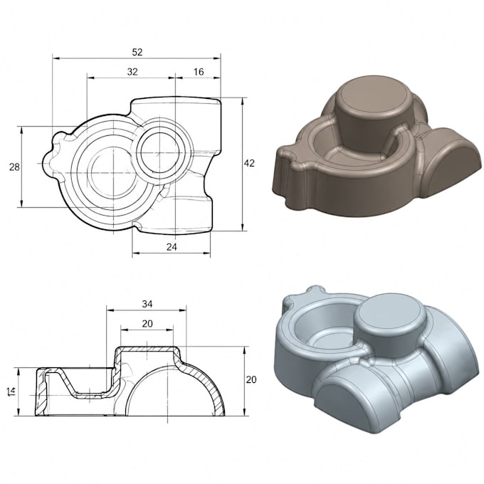 design custom silicone master molds and casting patterns in cad