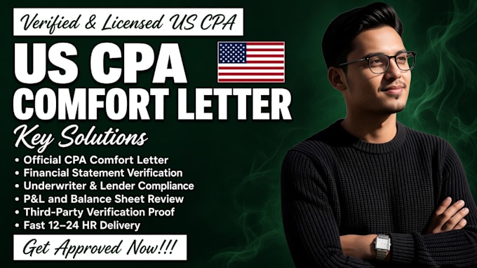 prepare US CPA comfort letter and financial statement verification