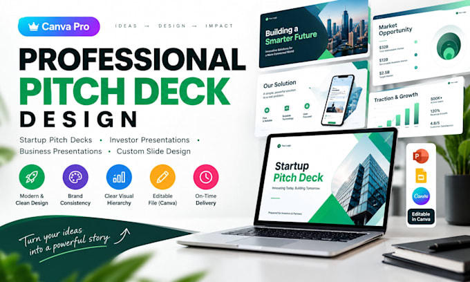 do professional startup pitch deck and business presentation