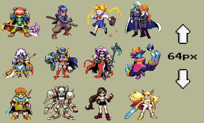 draw retro 128bit nsfw pixel art sprite animation sprite sheet pixel rpg maker