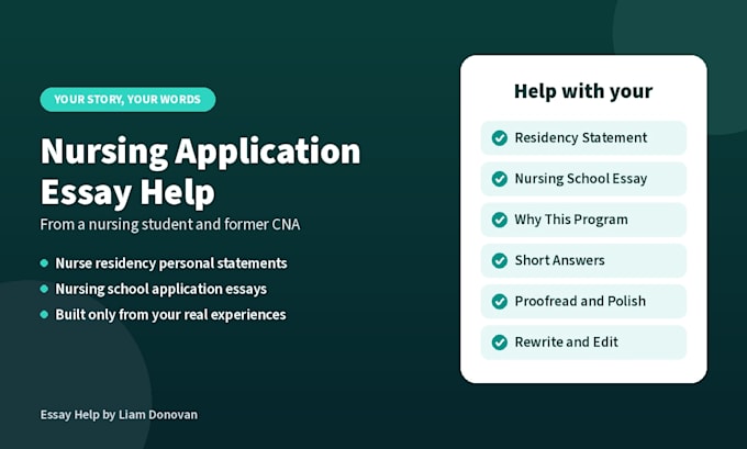 help edit your nurse residency or nursing school application essay