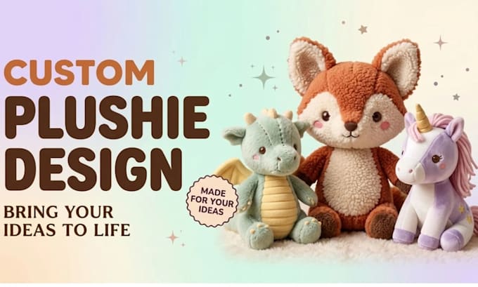 Design a custom plush toy or kawaii plushie stuffed animal character by ...