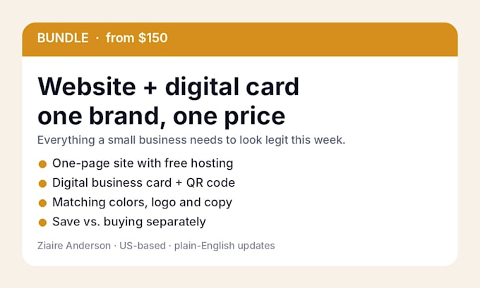 build your business website plus a digital business card with qr code