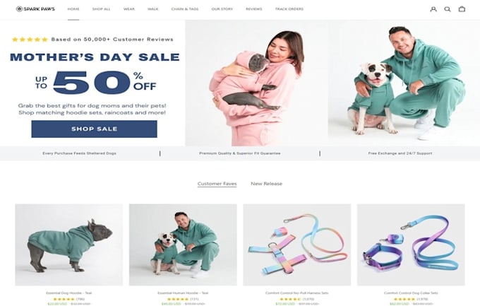 design shopify pet and owner matching apparel store