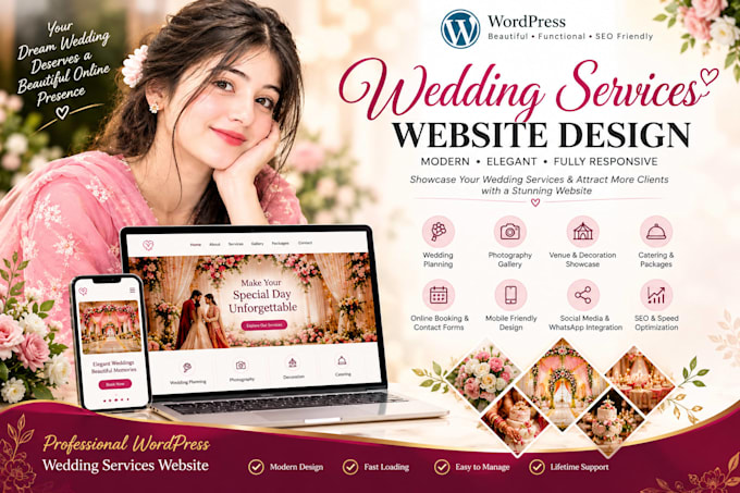 create your wedding services website