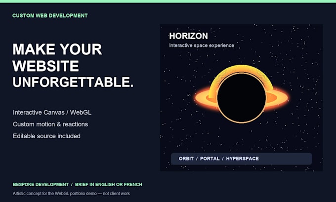 create an interactive website animation with javascript