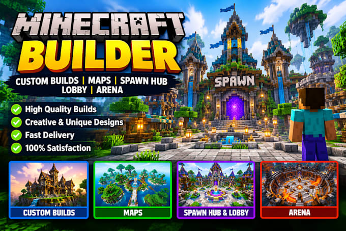 minecraft builder minecraft build minecraft map minecraft spawn hub lobby arena