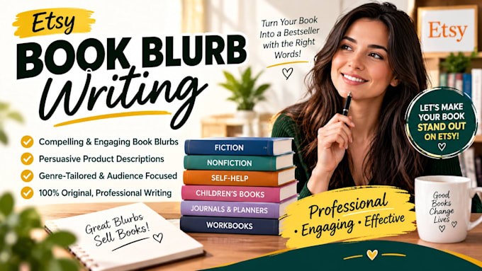 write  compelling etsy book blurb and book description