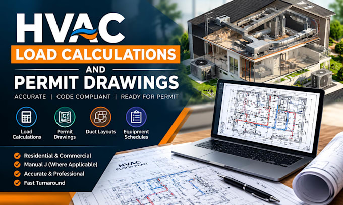 provide hvac load calculations and hvac permit drawings