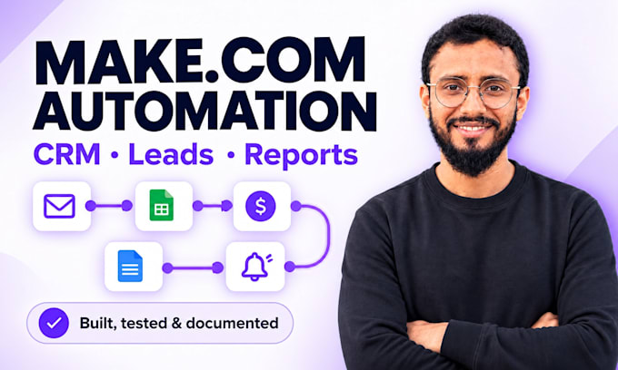 build make com automations for crm, lead routing and ai workflows
