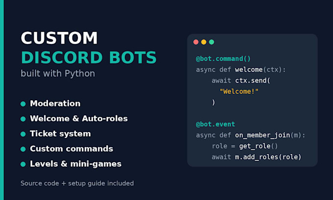 Create a custom discord bot in python for your server by Croxxy7 | Fiverr