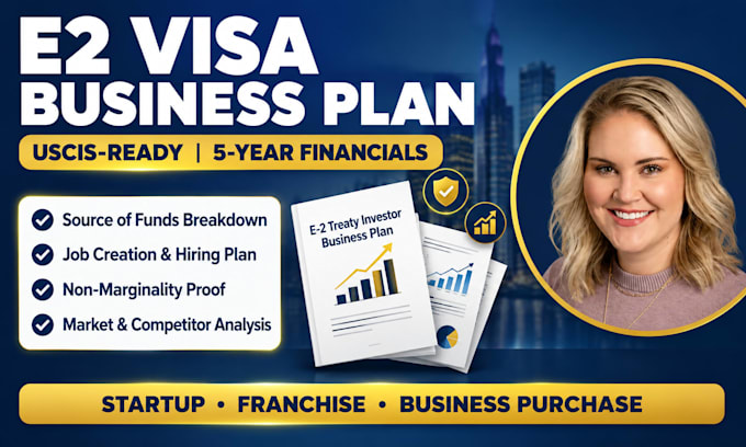 write a uscis ready e2 visa business plan with financials