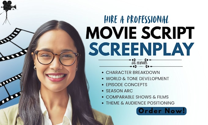 do movie scriptwriting, feature film screenplay, comedy script, novel adaptation
