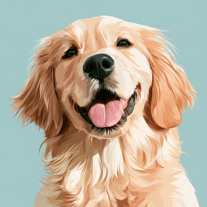 create a cartoon pet portrait from photo