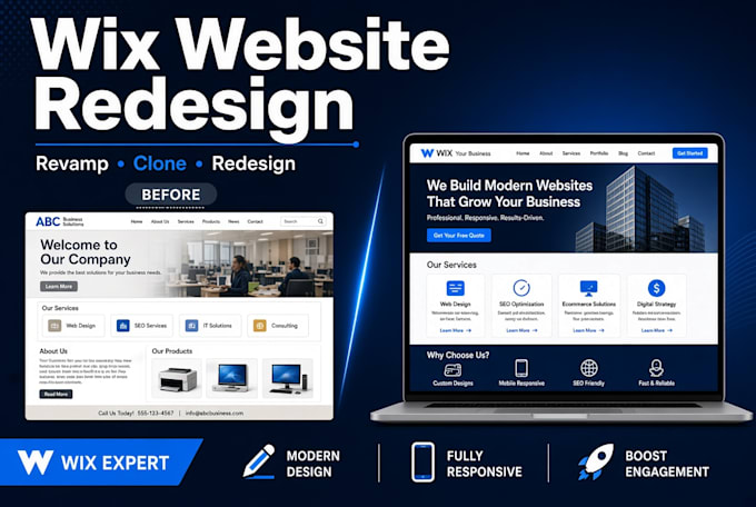 revamp wix website redesign, redesign wix developer and clone wix website design
