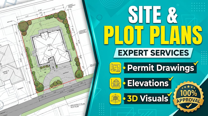 draw a site plan and plot plan for your city permit or hoa approval