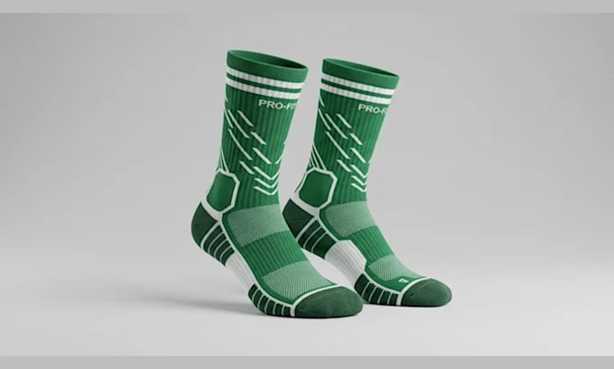 create realistic 3d socks design, 3d footwear modeling, and product rendering