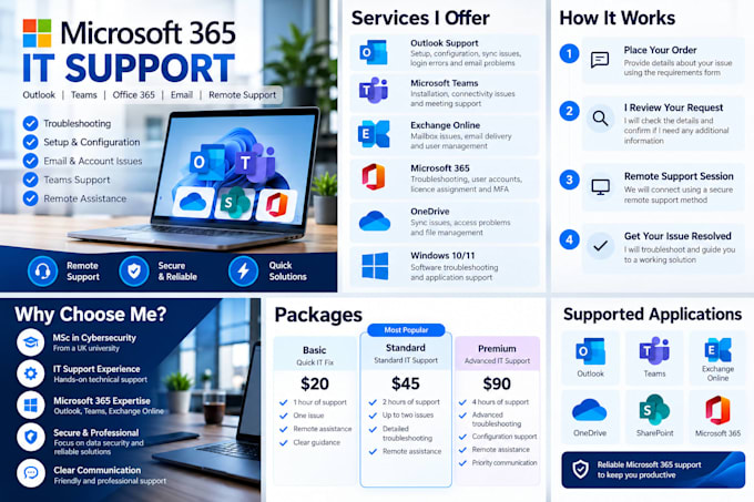 fix microsoft 365 outlook teams and email issues