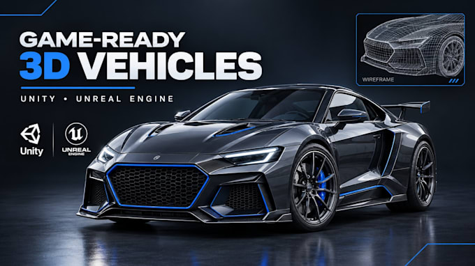 create game ready 3d vehicles with rigging for unity and unreal