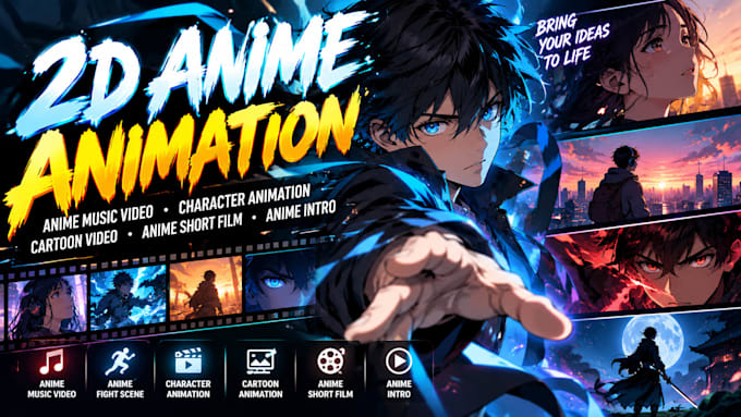 Create 2d anime animation, anime music video, 2d character animation by ...