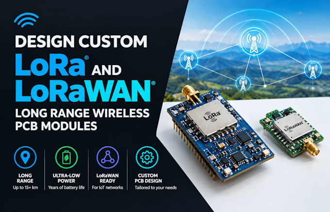 design custom lora and lorawan long range wireless pcb modules