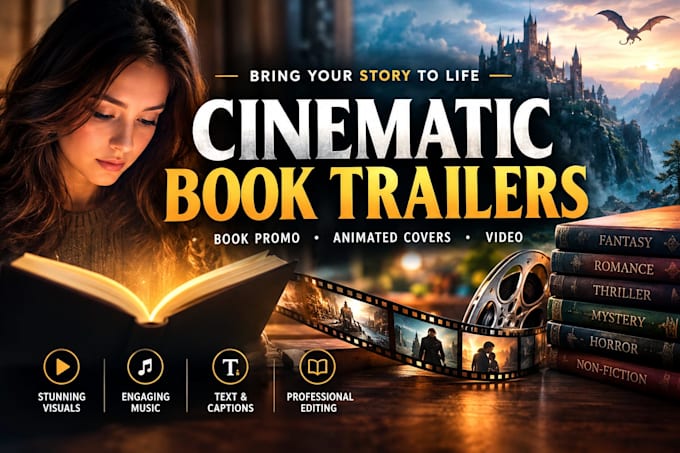 create cinematic book trailer video for your book