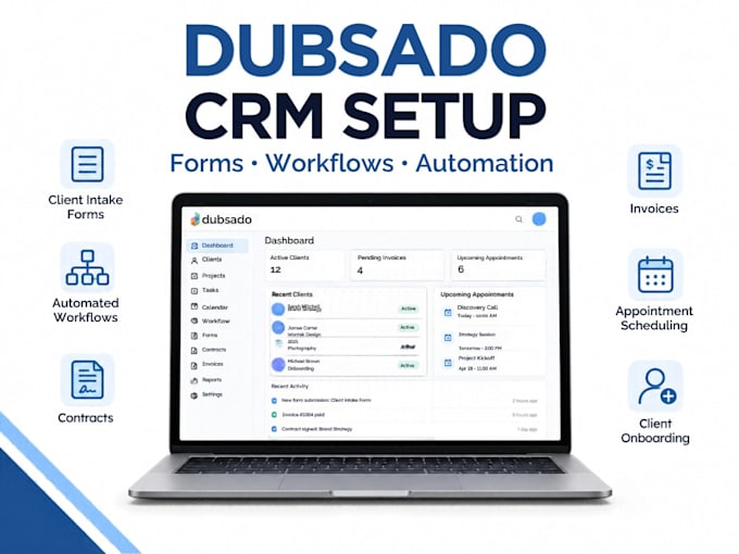 setup dubsado crm forms workflows automation client onboarding for businesses
