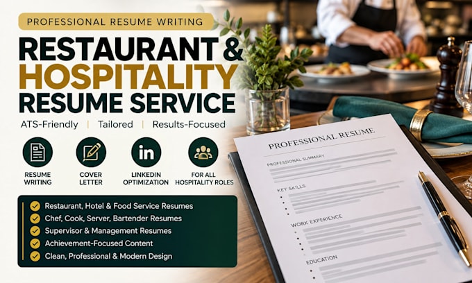 write an ats friendly restaurant and hospitality resume