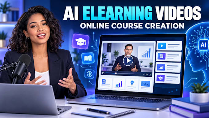 create ai elearning course video,training video, online course content ai avatar